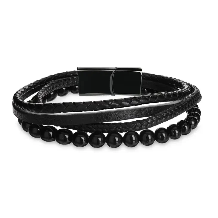 James Hawk Stack Bracelet - Black