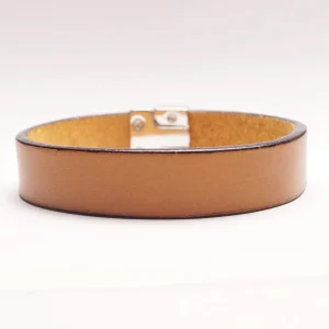Enkelt Læder Armbånd - Cognac