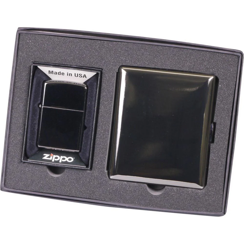 Zippo Gavesæt - Ebony Lighter og Etui - Billede 2